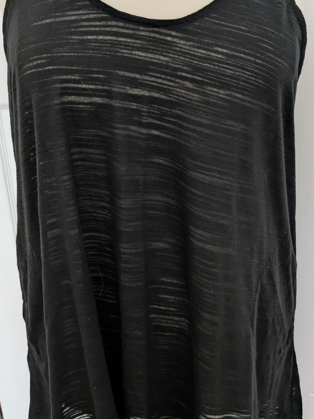 Wave Zone Semi-Sheer Black Layering Tank 2X/3X